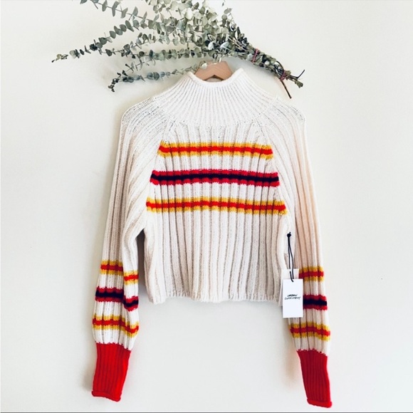 Urban Outfitters Sweaters - Urban Outfitters BDG Josie Pullover Ribbed Knit Striped Sweater In Ivory